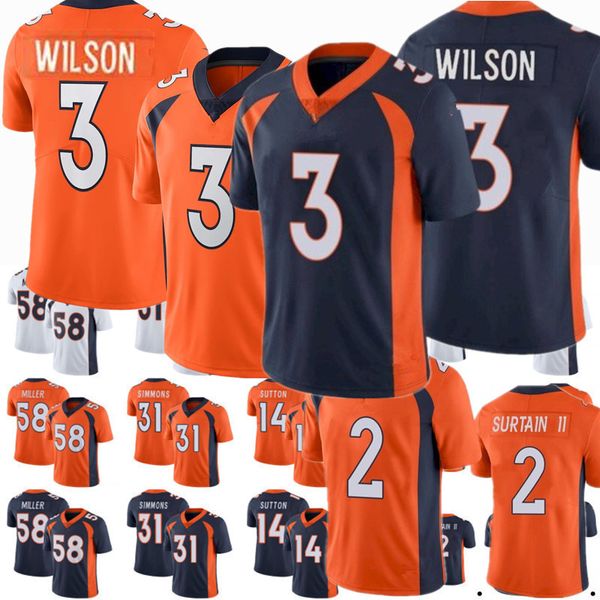 denver''broncos''men women youth 3 russell wilson 30 phillip lindsay 58 von miller 10 jerry jeudy 55 bradley chubb footb, Black;red
